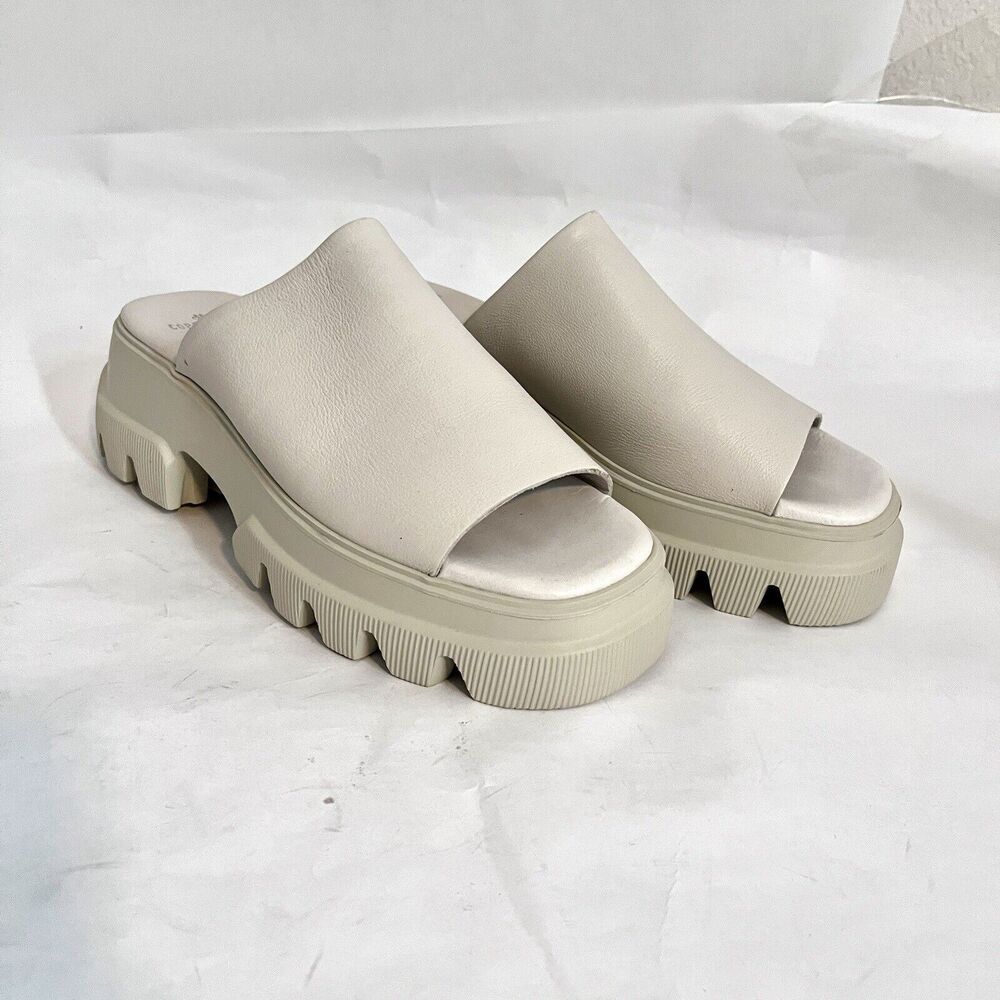 Copenhagen CPH 231 White Chunky Leather Slides Women 39 (8.5 US) Minimalist - Picture 3 of 7